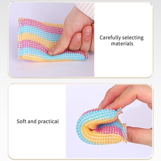 20 шт., кухонные губки-скрабы из микрофибры, сверхмощные чистящие подушечки двойного действия, многоразовые антипригарные, нецарапающиеся, бытовая чистящая тряпка