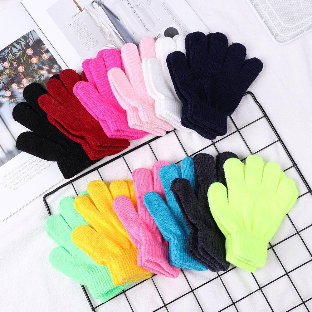 Winter Kids Warm Knitted Glove Stretch Children