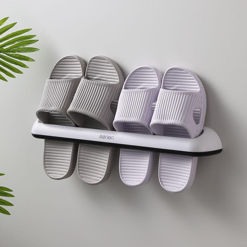 Storage Bathroom Shoes Hanger Hanging Shoes Organizer Wallmounted Plastic Shoe Storage Rack Slippers Rack Towel Shelf Organizer