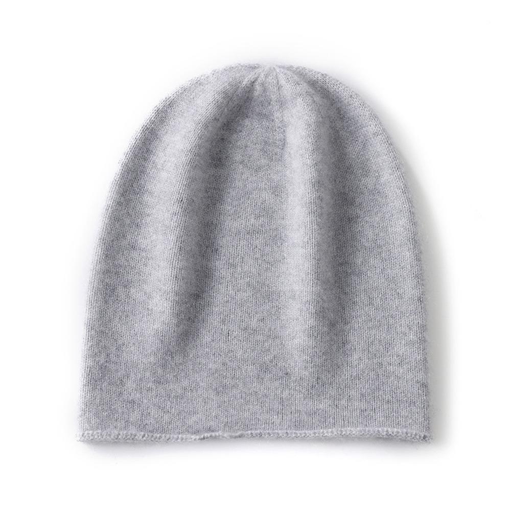 Casual Cashmere Cashmere Knitted Hat Solid Color Unisex Beanie Hat Rolled Edge Ear Protection Cap