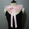 Pink Girl Organza Bow Strap Shawl Fake Collar