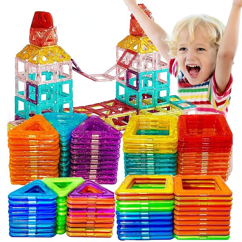Magnetic Building Blocks Big Size and Mini Size DIY Magnets Toys for Kids Designer Construction Set Gifts for Children Toys