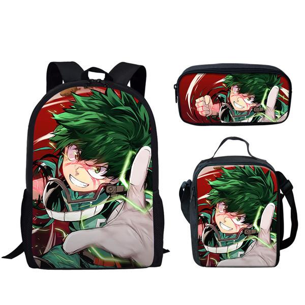 Набор рюкзаков My Hero Academia большой вместимости для повседневного использования и школьных принадлежностей