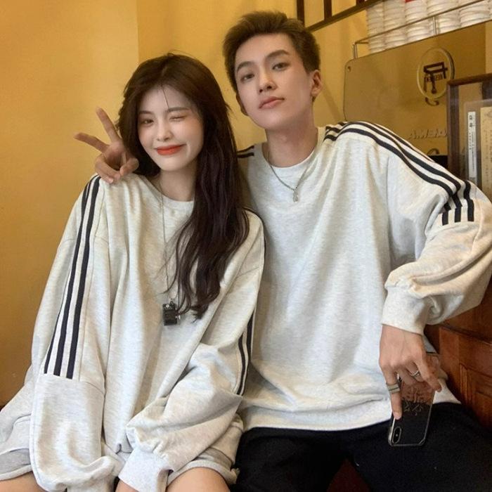 Осенняя толстовка женская свободная полосатая сращивающаяся с длинным рукавом повседневная универсальная женская зимняя одежда женская