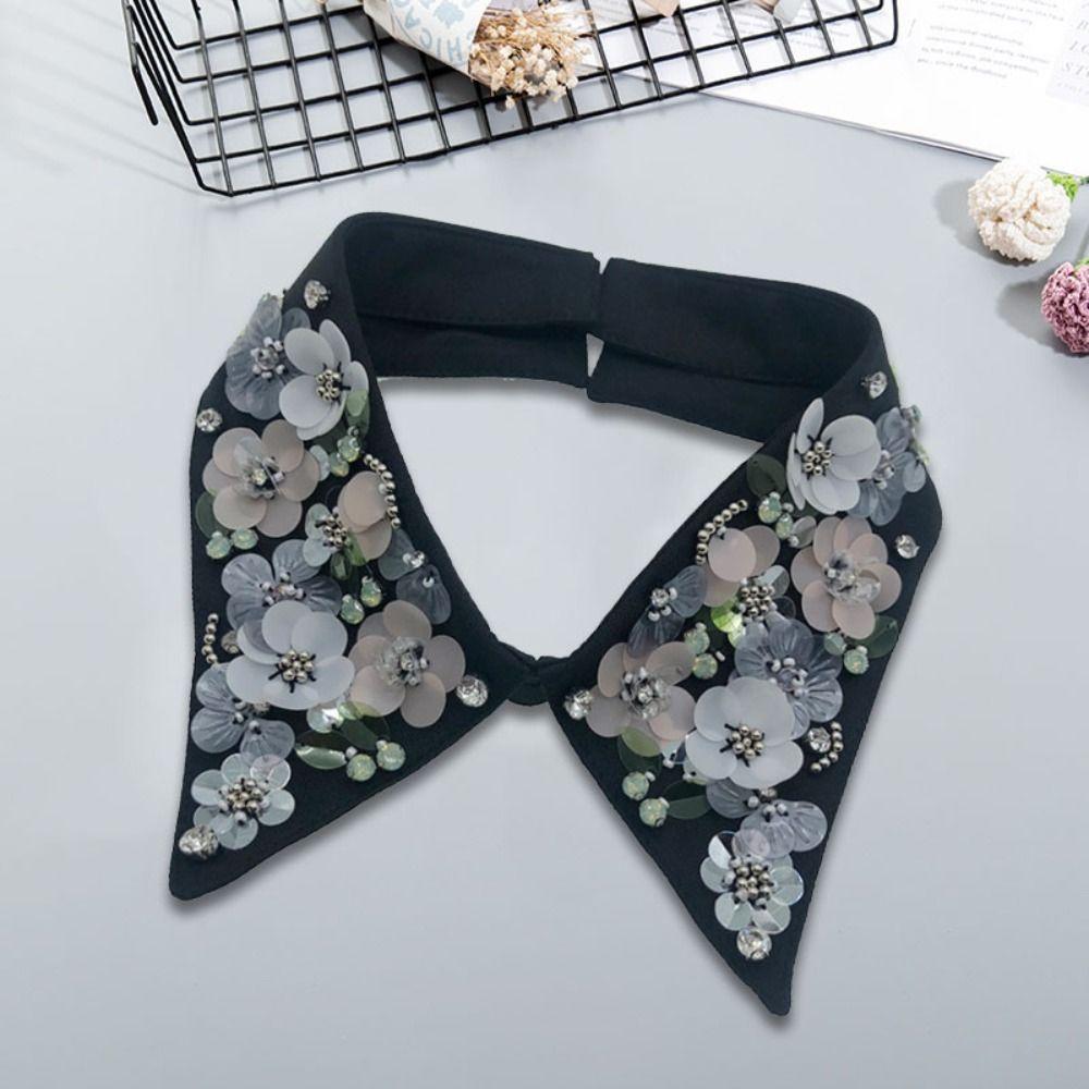 Shirt Detachable Collar Neckline White Black False Collar Fashion Pearl Fake Collar Women