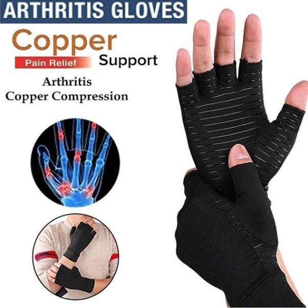 1 Pair of Compression Arthritis Gloves Women Men Joint Pain Relief Half Finger Support Treatment Wrist Support