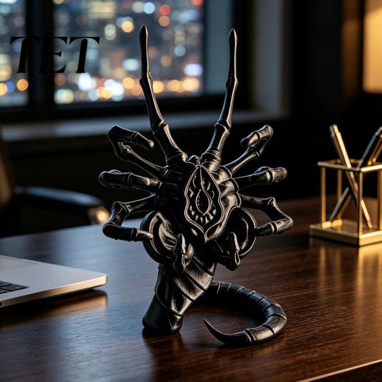 Hands Free Viewing Stand Sci-Fi Horror Theme Phone Holder, 3D Printed Unique Desk Ornament, Functional Art Creative Stable PLA for Home And