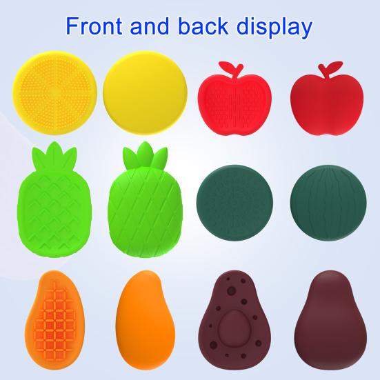 6/12Pcs Silicone Sensory Stone Toy Anxiety Stress Relief Portable Travel Calming Fidget Stone Textured Worry Stone Toy Kids Teens Adults Gift