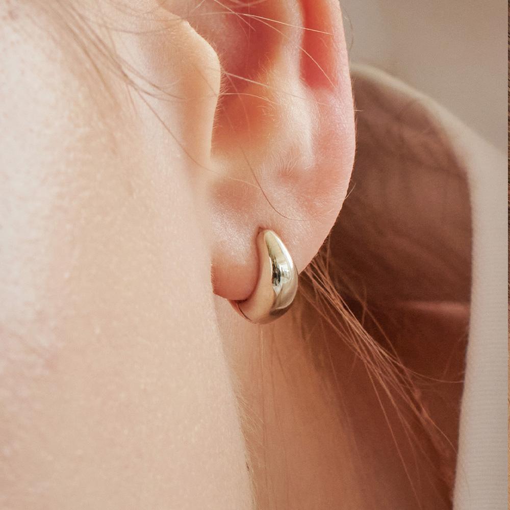 Loveenb [14K Gold] Two-Tone Volume One-Touch Earrings (Reversible)