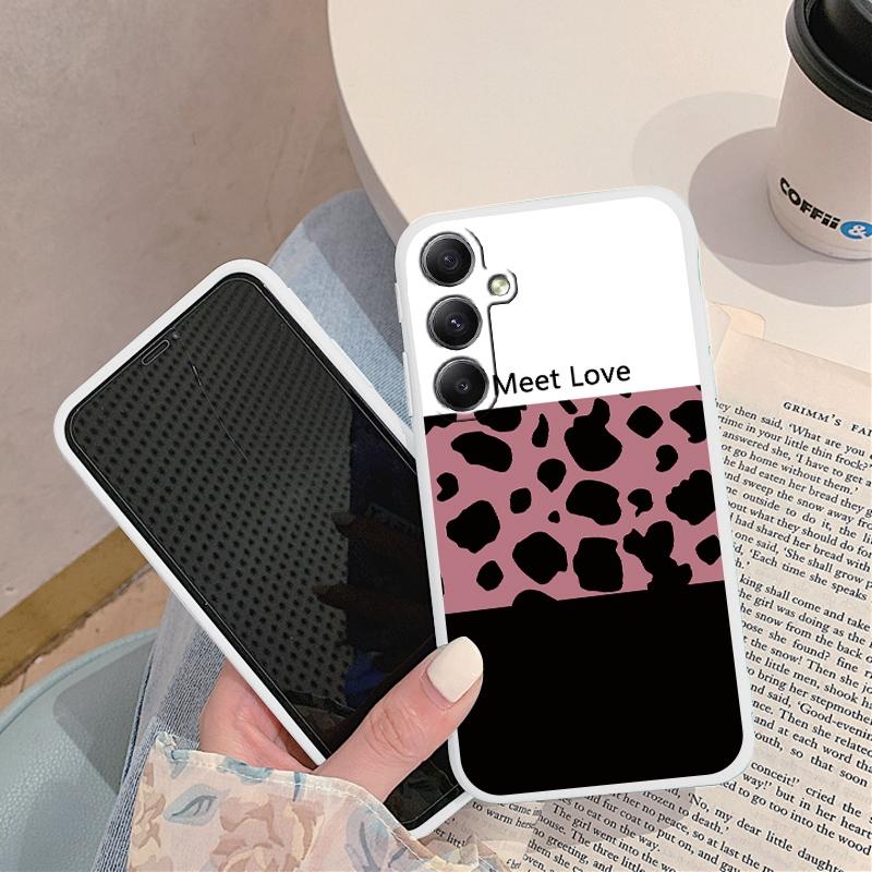 Leopard Patterned Soft Silicone Case For Samsung M35 A55 Xiaomi Redmi Note 13 Poco C65 iPhone Huawei Honor Realme Camera Protective Shockproof Cover