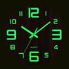 8-inch Wood Board Wooden Luminous Wall Clock Silent Clock MDF Wood Grain Creative Luminous Fluorescent Clock