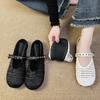 Woven Hollow Cool Slippers Women's New Versatile and Comfortable One-pedal Outer Wear Casual Beach Slippers In Summer 2025
