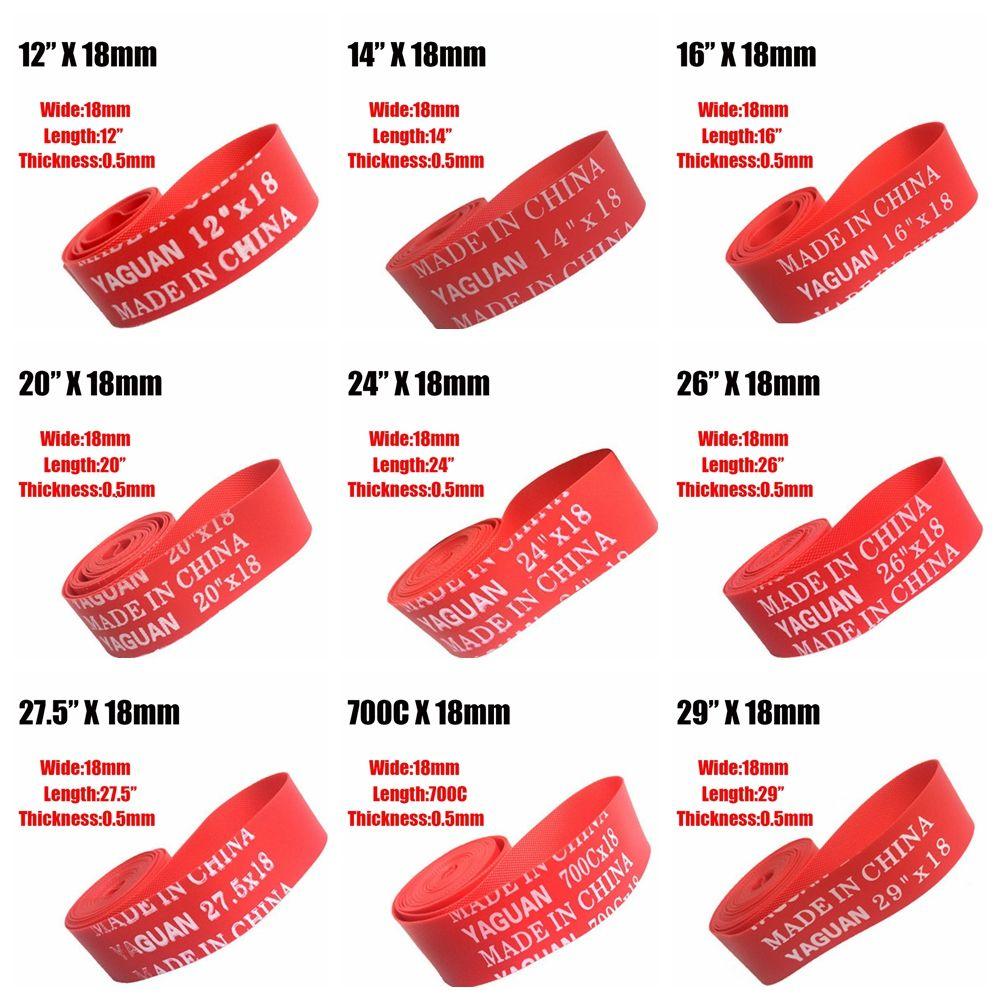 2Pcs Durable Red Top Anti Puncture Tape Bike Inner Tube Pad Bicycle Tire Liner