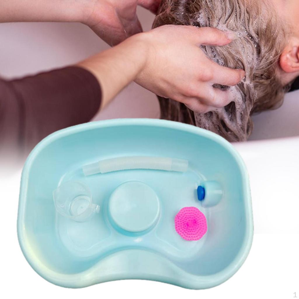 Bedside Shampoo Basin Hair Washing Comfortable Sink Wash Tray with Head Cushion for Bedroom