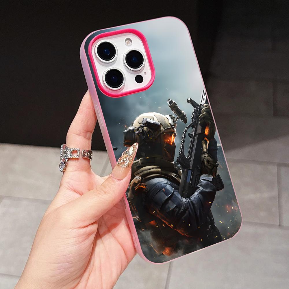 Игровой чехол Delta Force Jelly Двухслойный Розово-красный для мобильного телефона iPhone 17 16 15 14 13 12 11 Air Pro Max Plus Защитный