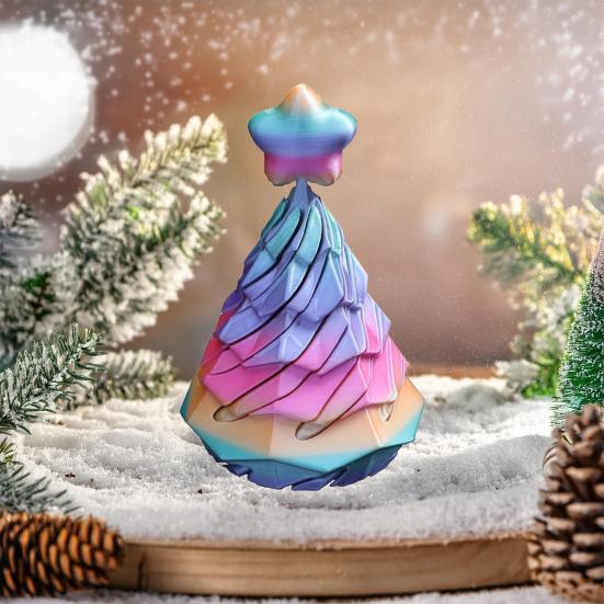 3D-печатная спиральная конусная игрушка, невозможная рождественская елка, сквозная скульптура, вихревая нить, иллюзия, снятие стресса, мини-спиральная игрушка-фиджет для дерева