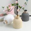1PC Pineapple Pattern Twine Imitation Ceramic Plastic Vase Simple Water Wave Pattern Flower Arrangement Vase