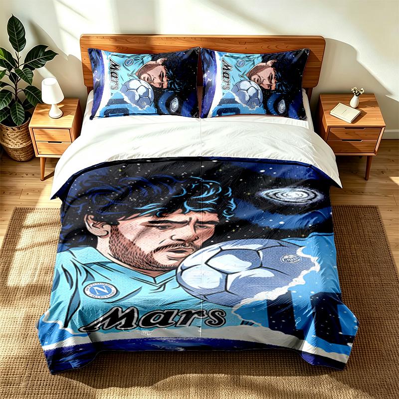 Diego Maradona (1) 3pc set suitable for master bedrooms soft and comfortable an ideal gift for family and friends Includes one duvet cover and two pi