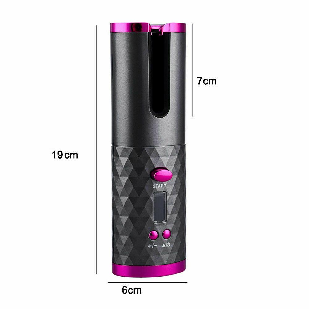 Профессиональные электрические USB-щипцы для завивки волос с ЖК-дисплеем, керамические беспроводные автоматические вращающиеся щипцы для завивки волос, салон
