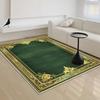 Роскошное зеленое украшение для дома, золотая кайма, ковер для гостиной большого размера, противоскользящий, ковер для спальни, легко чистится, коврик для журнальных столиков, моющийся