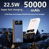 22,5 Вт сверхбыстрая зарядка мобильного внешнего аккумулятора 50000 мАч большой емкости внешний аккумулятор