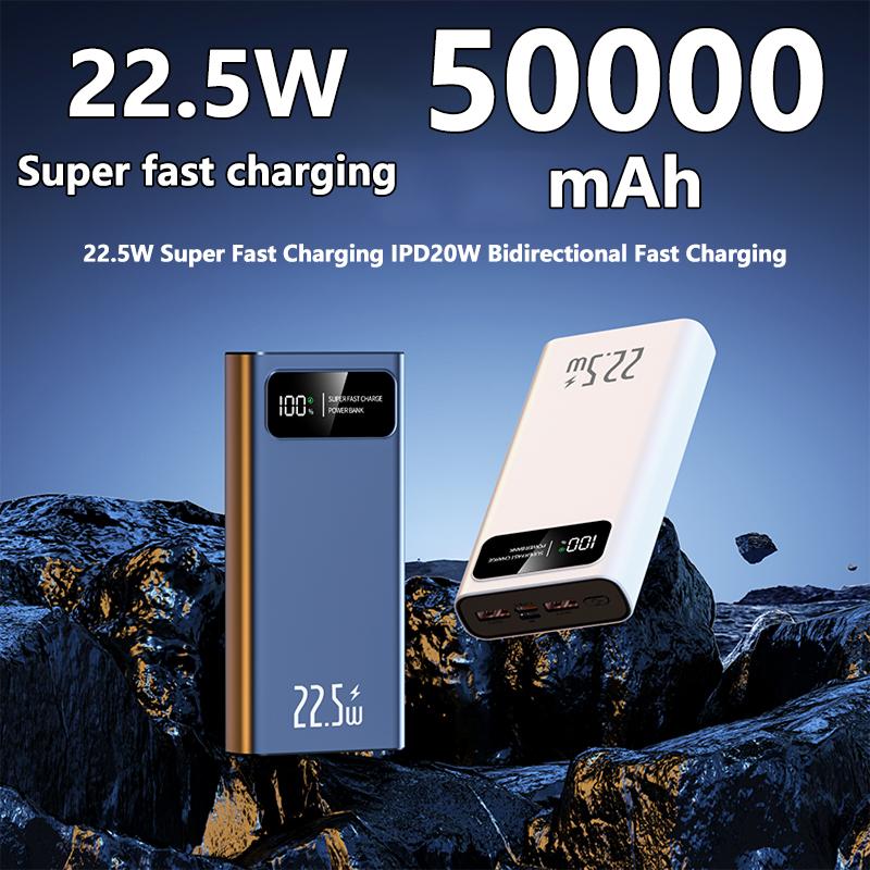 22,5 Вт сверхбыстрая зарядка мобильного внешнего аккумулятора 50000 мАч большой емкости внешний аккумулятор