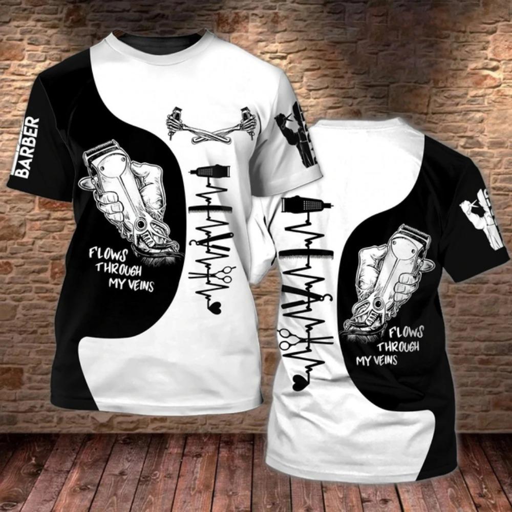 Men T-shirt Hairdresser 3d Print Personalization Tops 5xl Summer Short Sleeve Casual T Shirt Fun Fesigner Clothing Oversized Tee