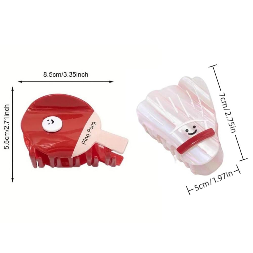 Sweet Table Tennis Racket Hairpin Small Hair Claw Clip Cute Badminton Hairpin Women Decoration