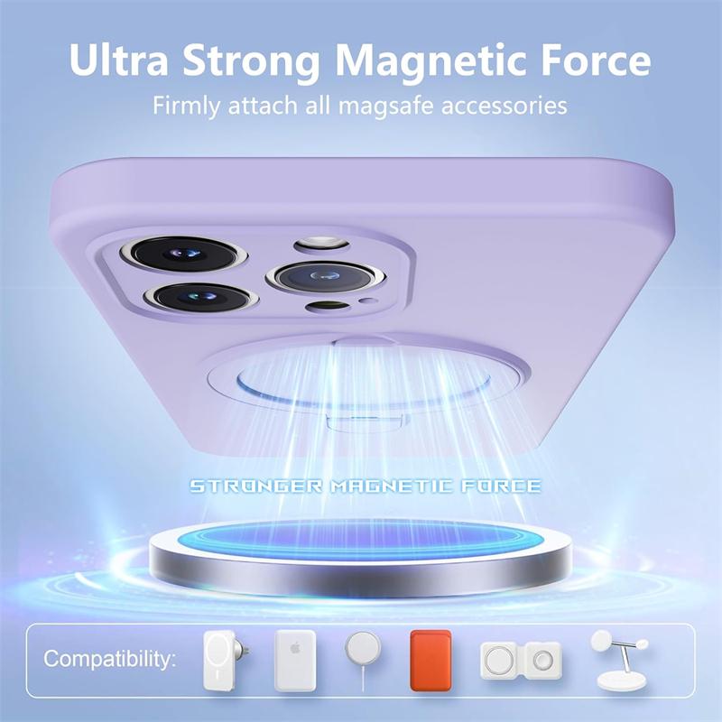 Чехол-подставка с магнитным кольцом из жидкого силикона для Magsafe IPhone 17 Air 16 15 14 13 12 Pro Max Plus 17Pro Mag Safe Чехол для телефона