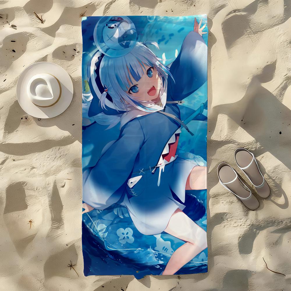 VTuber Gawr Gura Towel For Swim Yoga Gym Quick Drying Soft and skin-friendly Beach Towels All-Season