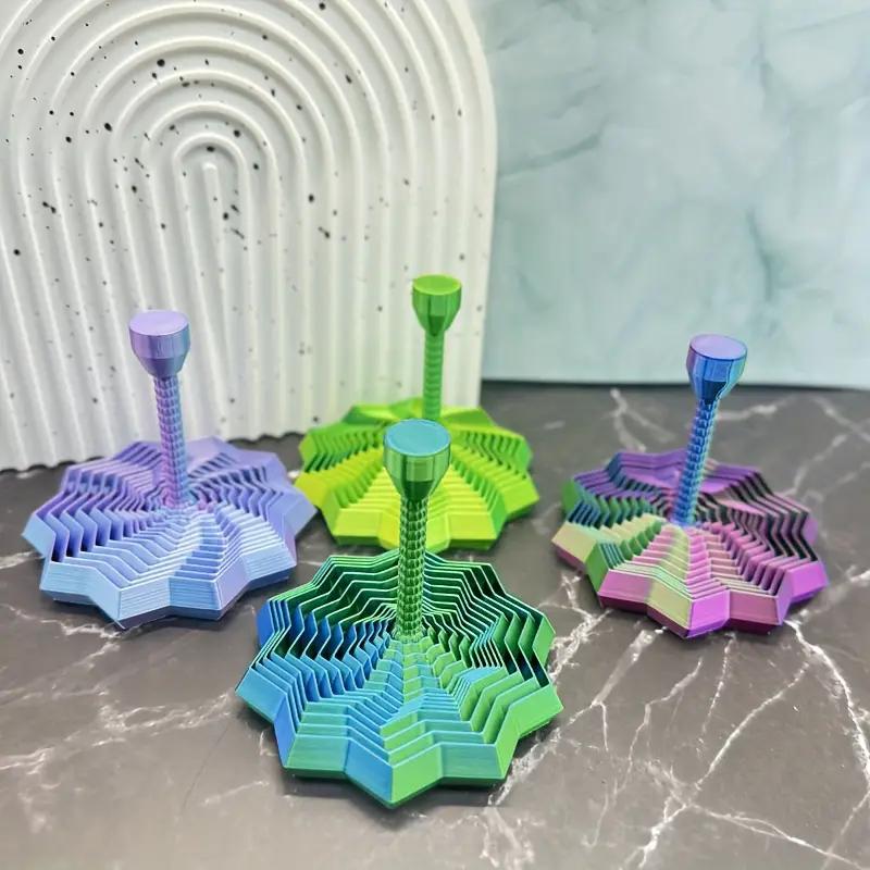 1PCS 3D Printed Decagonal Fingertip Decompression Soothing Toy with Handle To Expand Sensory Decompression Star-shaped Novelty Gyro