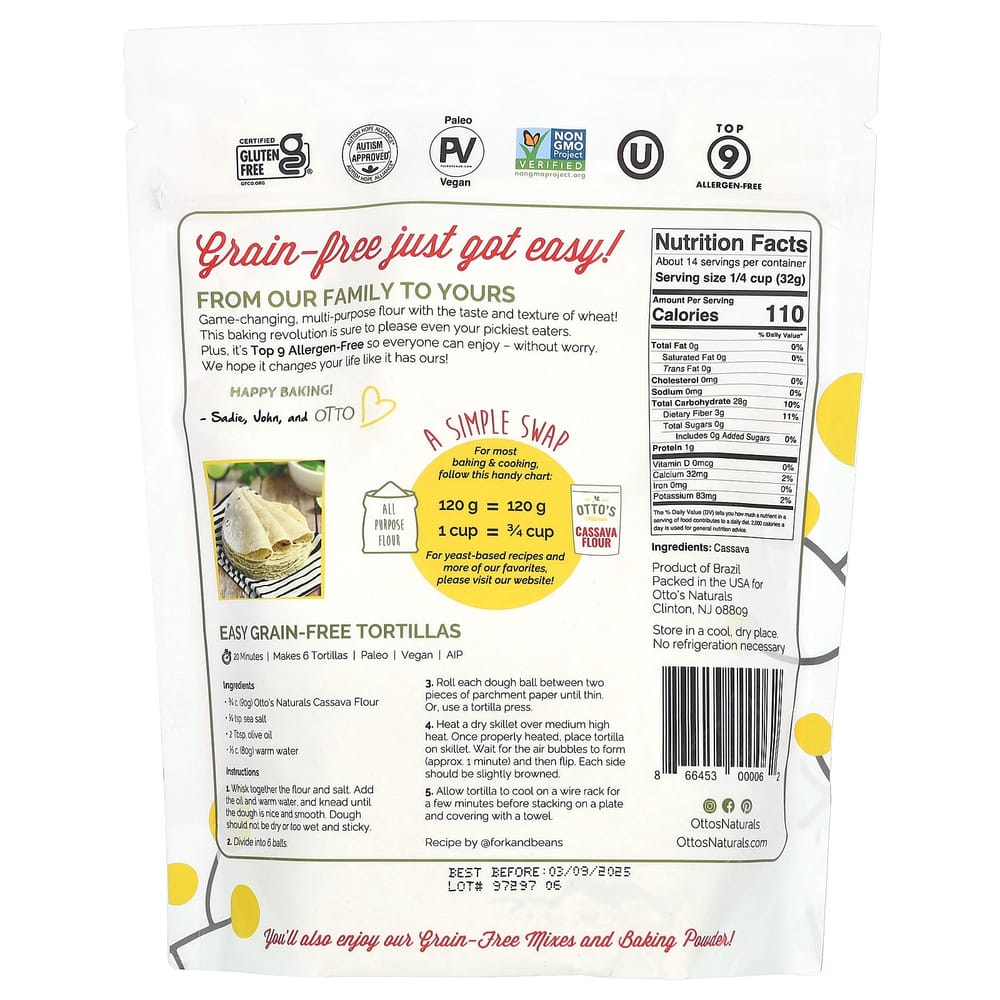 Ottos Naturals All-Purpose Cassava Flour 453g (16oz)
