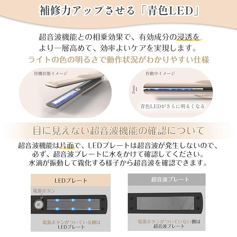 Ультразвуковая обработка Kiboer, утюжок для блестящих волос, повышение проникновения, восстановление повреждений волос, зарядная стойка, уход за волосами, синий светодиод 1 МГц, повышенная скорость проникновения