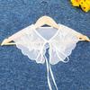 1pc Sexy Lace Fake Collar Shirt Shawl Flower Crochet Neckline Collars Women Detachable Collar Half Shirt Faux Collar Lace Fabric