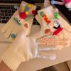 1Pair Soft Women's Gloves Cute Funny Cycling Cold Protection Gloves Warm Knitted Gloves
