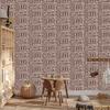Polynesian Geometric Pattern Orange Wallpaper 50x1000