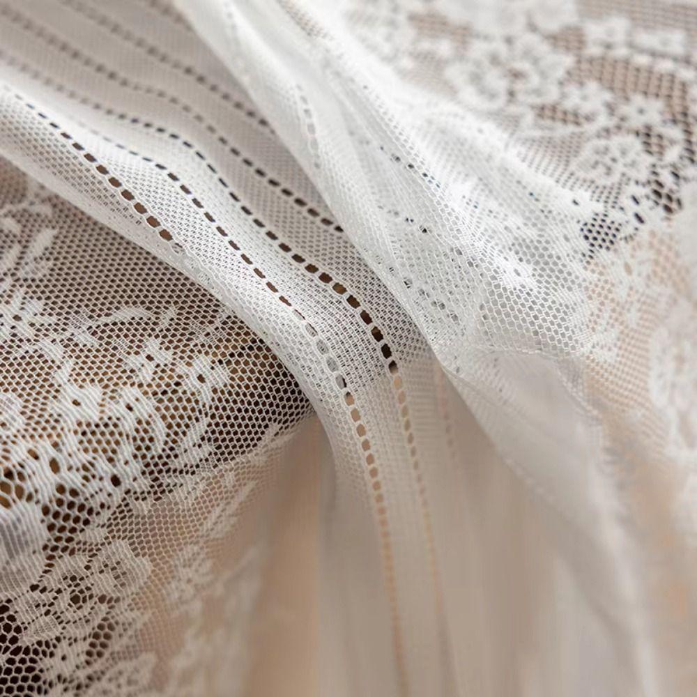 French Romantic Embroidered Table Cover Semi-Sheer Table Doilies Lace Jacquard Table Runner Home