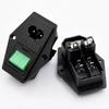 Double Insurance 8-Shape 3-in-1 AC Power Socket with Switch - Fixed Snap-in Design