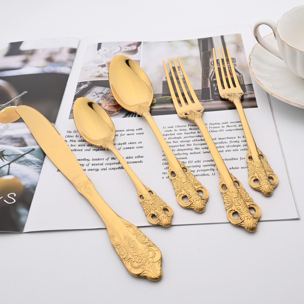 Набор из 6 блестящих золотых чайных ложек из нержавеющей стали 304, роскошные десертные ложки, набор столовых приборов, набор столовых приборов в западном стиле