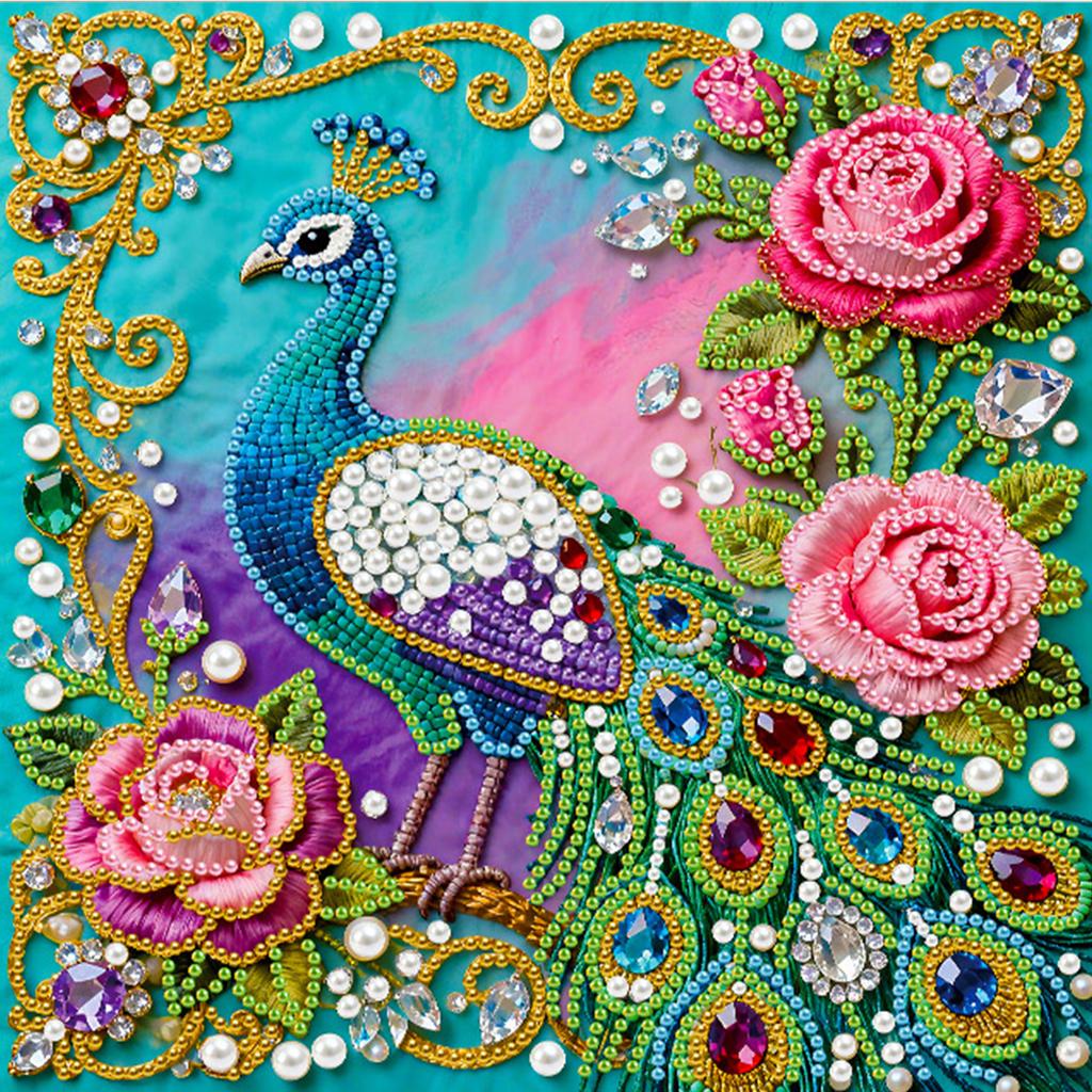 Картина «Алмазная мозаика с жемчугом» 25x25 см, сделай сам, для декора стены дома, с рамкой