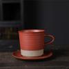 Японская кофейная чашка и блюдце, набор, ретро, винтаж, грубая керамика, легкая роскошь, простая чашка, ретро керамическая чашка