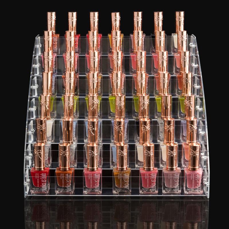 Multi-Layer Acrylic Nail Polish Display Rack - Transparent Organizer For Gel Polish And Cosmetics In Nail Salons
