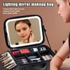 Light-up Travel Makeup Bag Cosmetic Organizer with LED Light Mirror Adjustable Dividers Waterproof Portable Cosmetic Case
