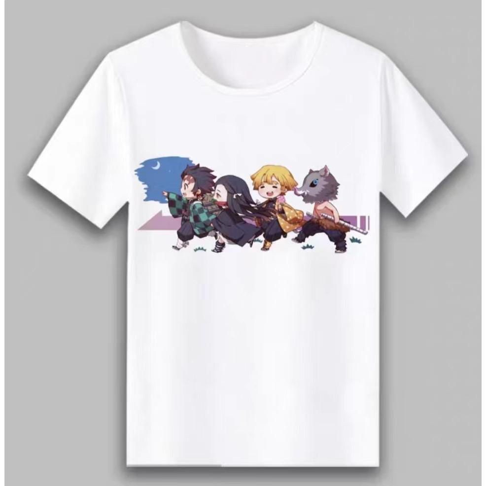 Аниме Клинок, рассекающий демонов Повседневный стиль Мода Унисекс 2025 Новая футболка Лето Новая Ретро мода Мужская и женская уличная одежда