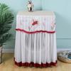 1PC Washing Machine Cover Dustproof Polyester Protective Fabric Cover Handmade Embroidered Floral Patterns Gauze 8 Styles