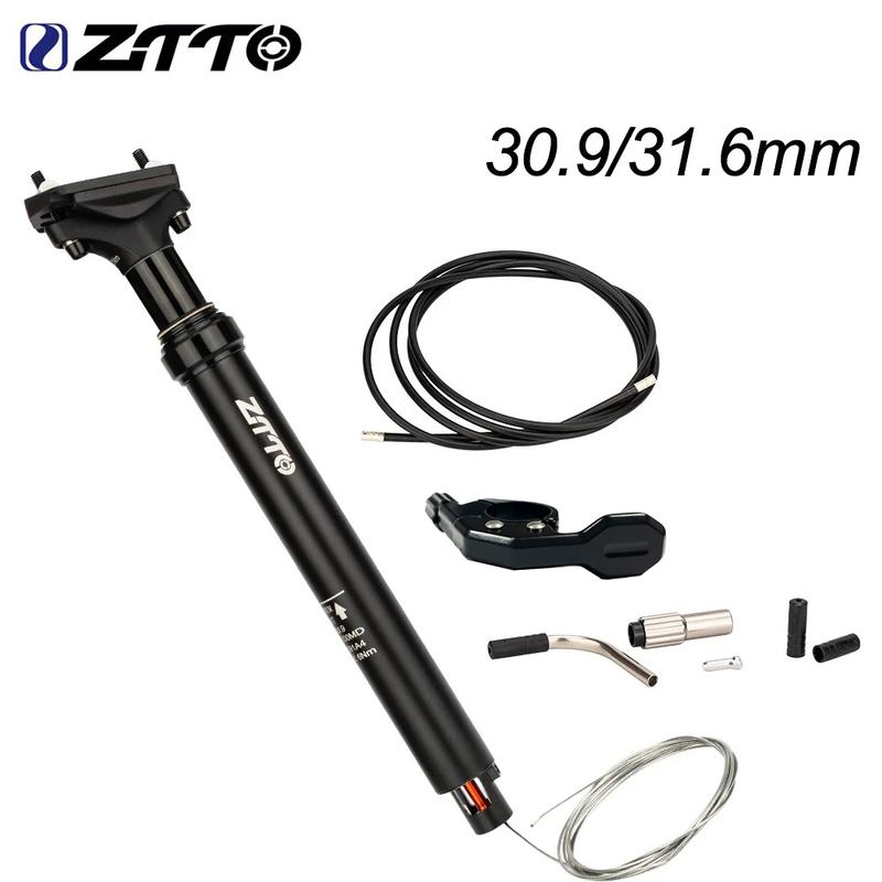 ZTTO MTB Bike Dropper Seatpost Adjustable Suspension Seat Post Tube 30.9mm 31.6mm Internal Routing Cable Remote 100mm Travel