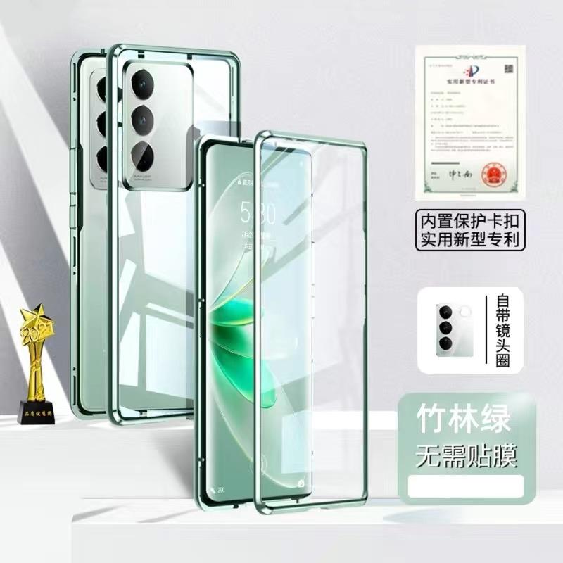 Полный чехол 360 для Oppo A80 5G K12X A3 Pro Двустороннее магнитное притяжение Металлическая защитная крышка из закаленного стекла для Oppo K 12X