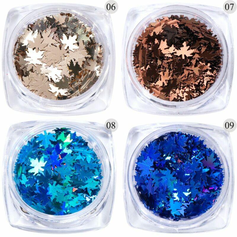 1 коробка, голографический дизайн ногтей, кленовые листья, хлопья, блестки, украшение для ногтей, аксессуары для маникюра