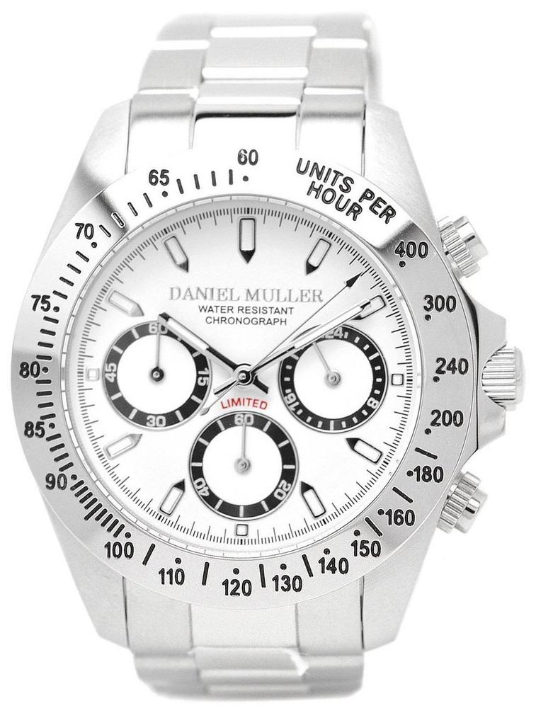 Мужские часы-хронограф Daniel Muller из нержавеющей стали, белые, DM-2003WH