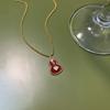 Red Gourd Necklace Femininity Light Luxury Love Diamond Collarbone Chain Valentine'S Day Gift Live Supply